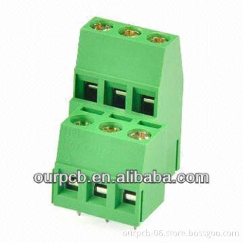 Euro Style PCB Terminal Block with 5.0mm Pitch, (H) 25.2mm, Double Deck 10A 300V AC, 14 to 24AWG
